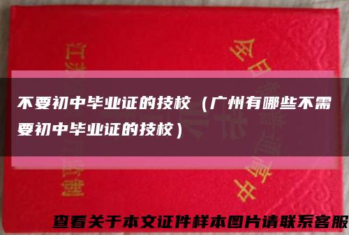 不要初中毕业证的技校（广州有哪些不需要初中毕业证的技校）缩略图