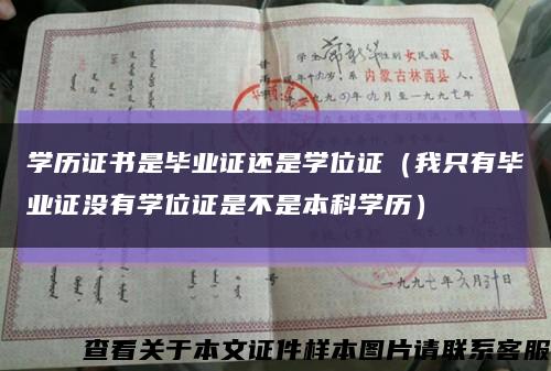 学历证书是毕业证还是学位证（我只有毕业证没有学位证是不是本科学历）缩略图