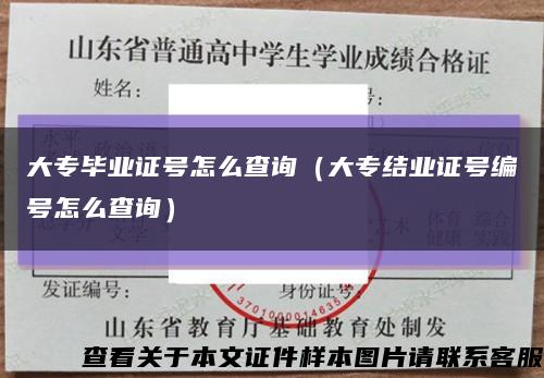 大专毕业证号怎么查询（大专结业证号编号怎么查询）缩略图