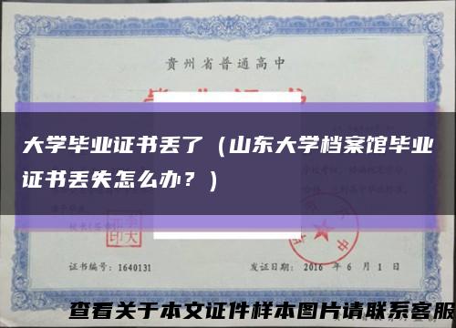 大学毕业证书丢了（山东大学档案馆毕业证书丢失怎么办？）缩略图