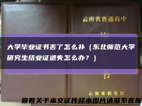 大学毕业证书丢了怎么补（东北师范大学研究生结业证遗失怎么办？）缩略图