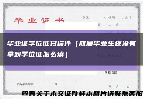 毕业证学位证扫描件（应届毕业生还没有拿到学位证怎么填）缩略图