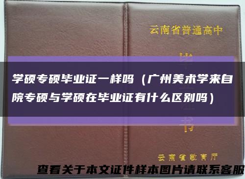 学硕专硕毕业证一样吗（广州美术学来自院专硕与学硕在毕业证有什么区别吗）缩略图