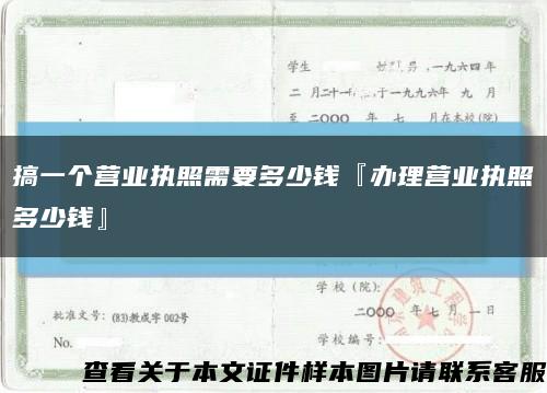 搞一个营业执照需要多少钱『办理营业执照多少钱』缩略图