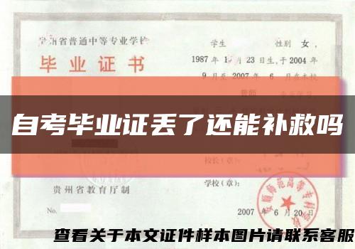 自考毕业证丢了还能补救吗缩略图
