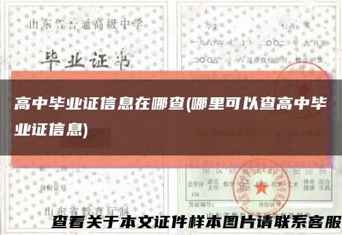 高中毕业证信息在哪查(哪里可以查高中毕业证信息)缩略图