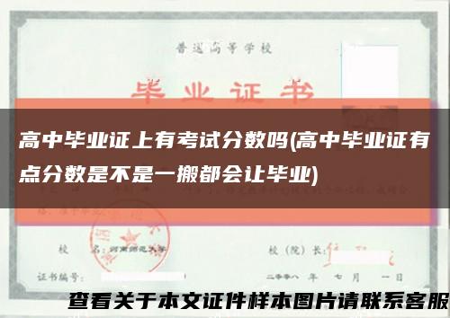 高中毕业证上有考试分数吗(高中毕业证有点分数是不是一搬都会让毕业)缩略图