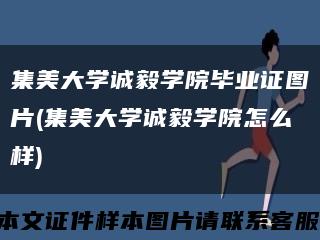 集美大学诚毅学院毕业证图片(集美大学诚毅学院怎么样)缩略图