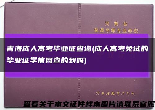 青海成人高考毕业证查询(成人高考免试的毕业证学信网查的到吗)缩略图