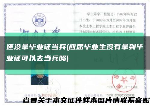 还没拿毕业证当兵(应届毕业生没有拿到毕业证可以去当兵吗)缩略图