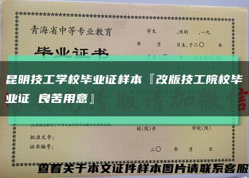 昆明技工学校毕业证样本『改版技工院校毕业证 良苦用意』缩略图