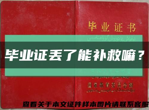 毕业证丢了能补救嘛？缩略图