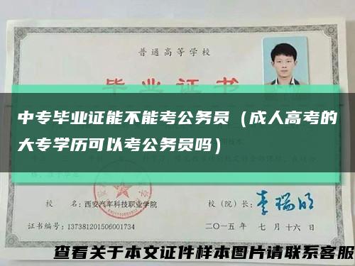 中专毕业证能不能考公务员（成人高考的大专学历可以考公务员吗）缩略图