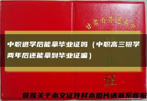 中职退学后能拿毕业证吗（中职高三辍学两年后还能拿到毕业证嘛）缩略图