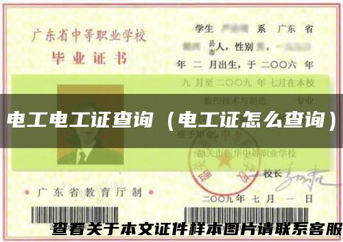 电工电工证查询（电工证怎么查询）缩略图