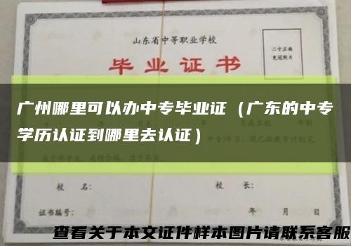 广州哪里可以办中专毕业证（广东的中专学历认证到哪里去认证）缩略图