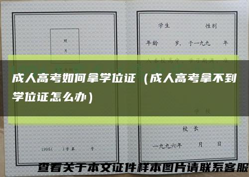 成人高考如何拿学位证（成人高考拿不到学位证怎么办）缩略图