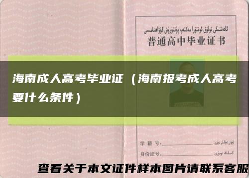 海南成人高考毕业证（海南报考成人高考要什么条件）缩略图