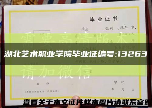 湖北艺术职业学院毕业证编号:13263缩略图