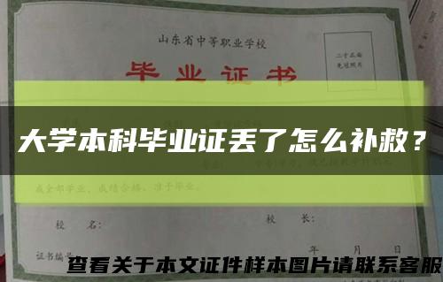 大学本科毕业证丢了怎么补救？缩略图