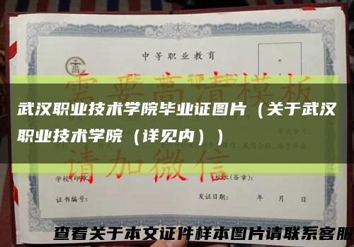 武汉职业技术学院毕业证图片（关于武汉职业技术学院（详见内））缩略图