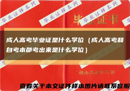 成人高考毕业证是什么学位（成人高考和自考本都考出来是什么学位）缩略图
