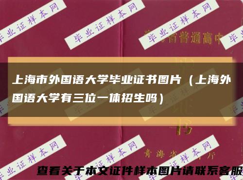 上海市外国语大学毕业证书图片（上海外国语大学有三位一体招生吗）缩略图