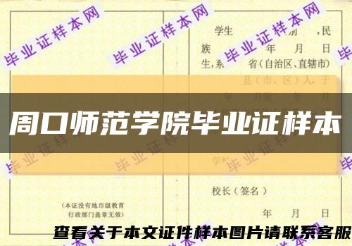 周口师范学院毕业证样本缩略图