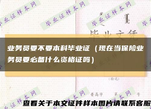 业务员要不要本科毕业证（现在当保险业务员要必备什么资格证吗）缩略图