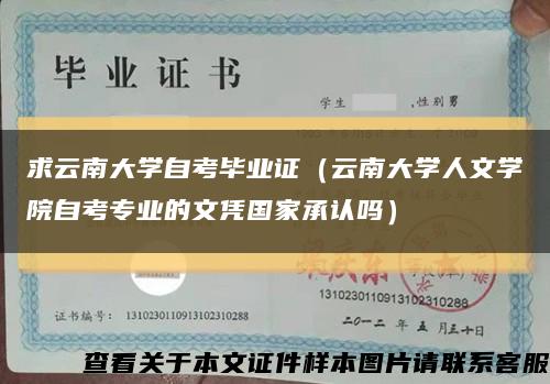 求云南大学自考毕业证（云南大学人文学院自考专业的文凭国家承认吗）缩略图