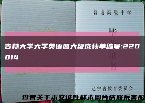 吉林大学大学英语四六级成绩单编号:220014缩略图