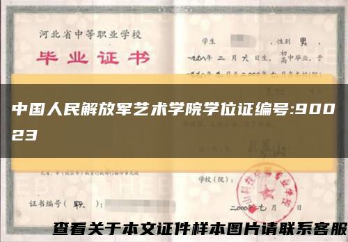 中国人民解放军艺术学院学位证编号:90023缩略图