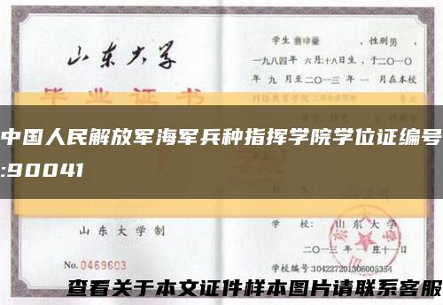 中国人民解放军海军兵种指挥学院学位证编号:90041缩略图
