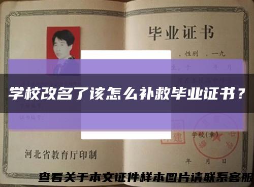 学校改名了该怎么补救毕业证书？缩略图