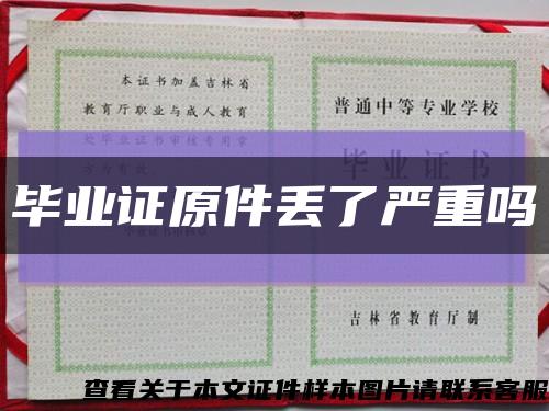 毕业证原件丢了严重吗缩略图