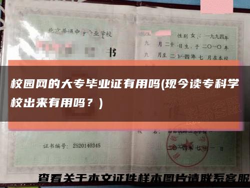 校园网的大专毕业证有用吗(现今读专科学校出来有用吗？)缩略图
