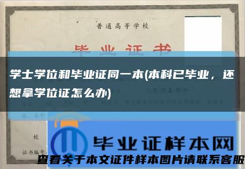 学士学位和毕业证同一本(本科已毕业，还想拿学位证怎么办)缩略图