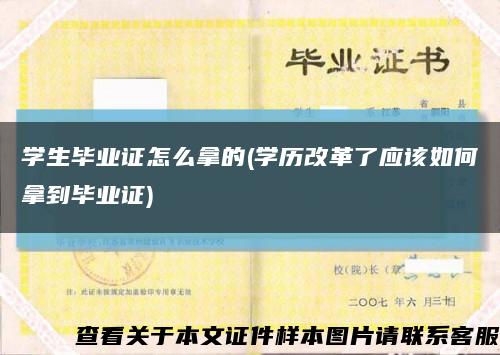学生毕业证怎么拿的(学历改革了应该如何拿到毕业证)缩略图