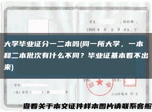 大学毕业证分一二本吗(同一所大学，一本和二本批次有什么不同？毕业证基本看不出来)缩略图