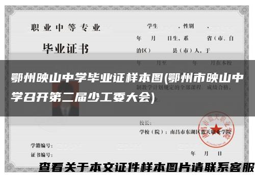 鄂州映山中学毕业证样本图(鄂州市映山中学召开第二届少工委大会)缩略图