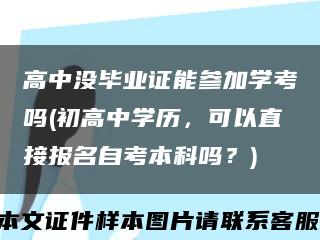 高中没毕业证能参加学考吗(初高中学历，可以直接报名自考本科吗？)缩略图