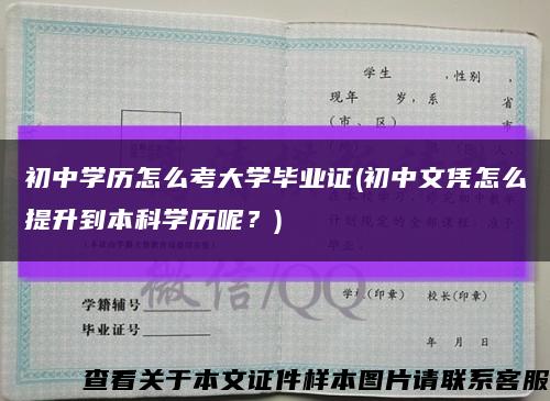 初中学历怎么考大学毕业证(初中文凭怎么提升到本科学历呢？)缩略图