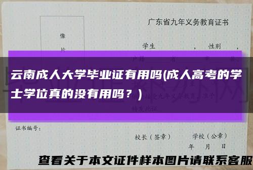 云南成人大学毕业证有用吗(成人高考的学士学位真的没有用吗？)缩略图