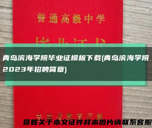 青岛滨海学院毕业证模板下载(青岛滨海学院2023年招聘简章)缩略图