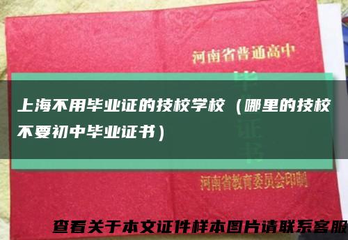 上海不用毕业证的技校学校（哪里的技校不要初中毕业证书）缩略图
