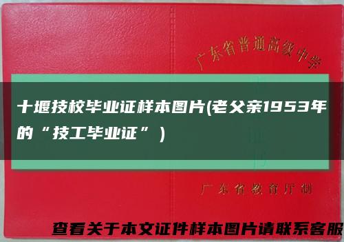 十堰技校毕业证样本图片(老父亲1953年的“技工毕业证”）缩略图