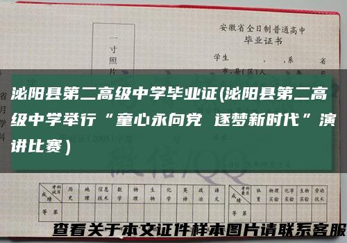 泌阳县第二高级中学毕业证(泌阳县第二高级中学举行“童心永向党 逐梦新时代”演讲比赛）缩略图