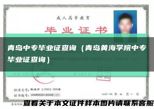 青岛中专毕业证查询（青岛黄海学院中专毕业证查询）缩略图