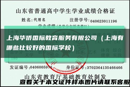 上海华侨国际教育服务有限公司（上海有哪些比较好的国际学校）缩略图