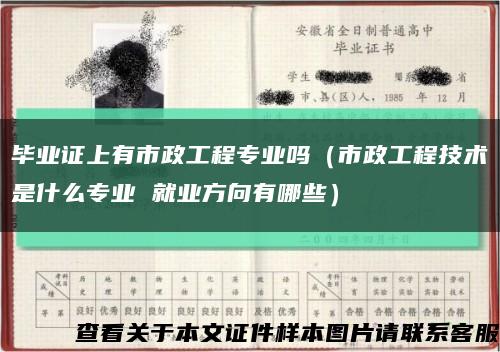 毕业证上有市政工程专业吗（市政工程技术是什么专业 就业方向有哪些）缩略图